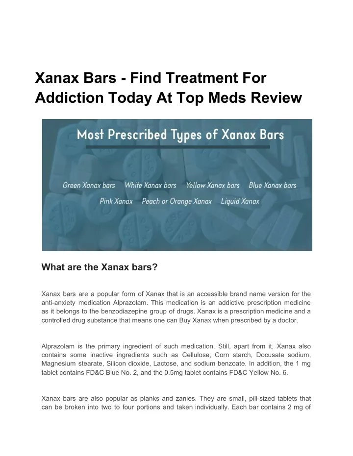 xanax bars find treatment for addiction today