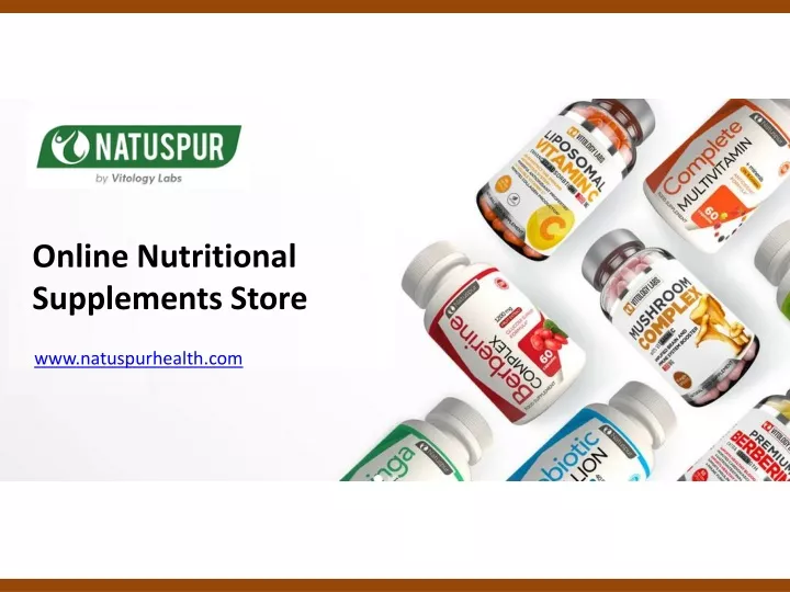 online nutritional supplements store