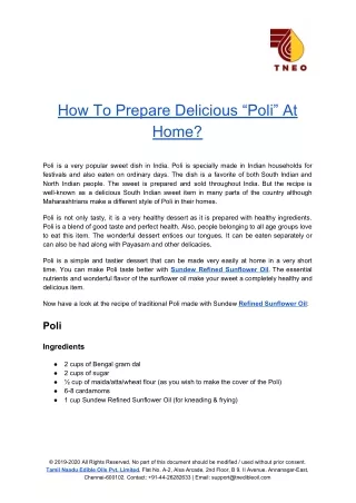 how to prepare delicious poli at home