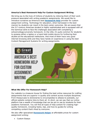 america s best homework help for custom