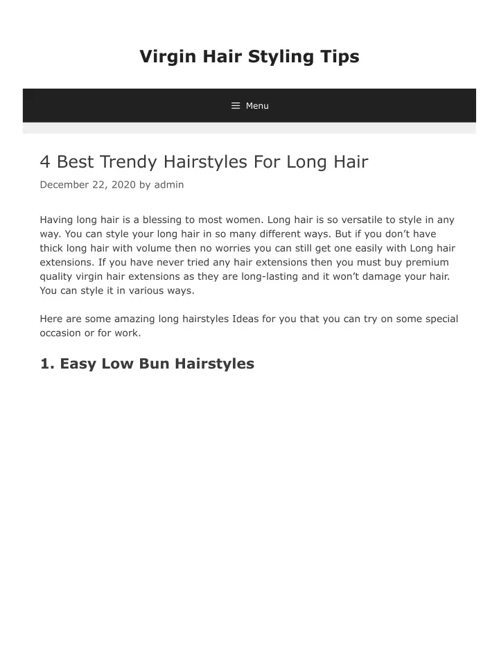 virgin hair styling tips