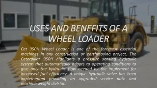 USES AND BENEFITS OF A WHEEL LOADER