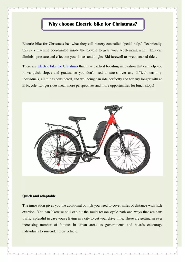 why choose electric bike for christmas