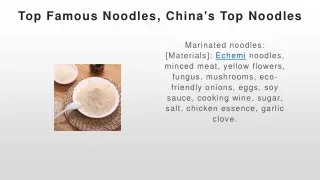 Top Famous Noodles, China's Top Noodles