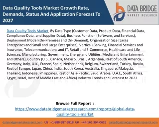 data quality tools market growth rate demands
