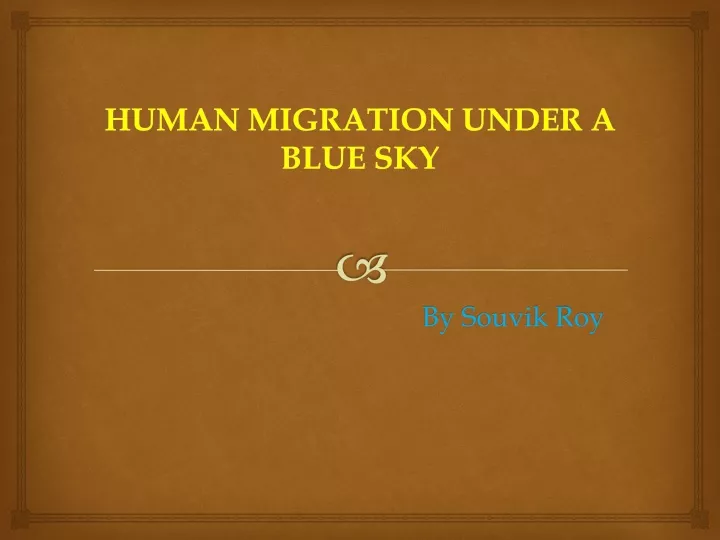 human migration under a blue sky
