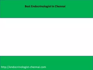 Best Endocrinologist Doctor In Chennai