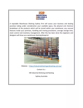 Warehouse Racking Systems Sydney | Industrialshelvingandracking.com.au