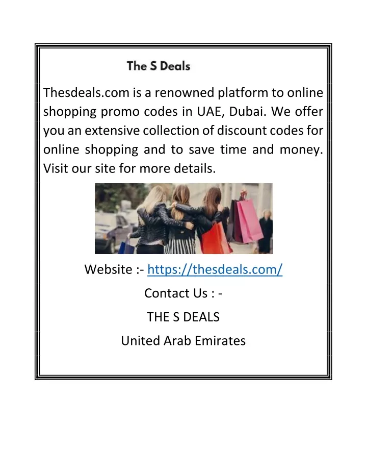 thesdeals com is a renowned platform to online