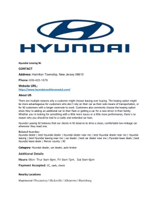 Hyundai Leasing NJ