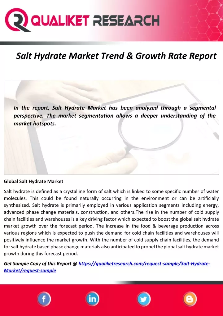 salt hydrate market trend growth rate report