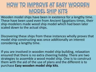 how to improve at easy wooden model ship kits