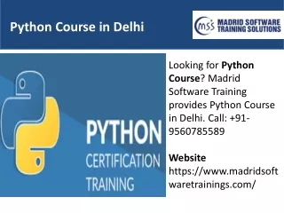 Python course in Delhi | Madrid Software Training Solutions