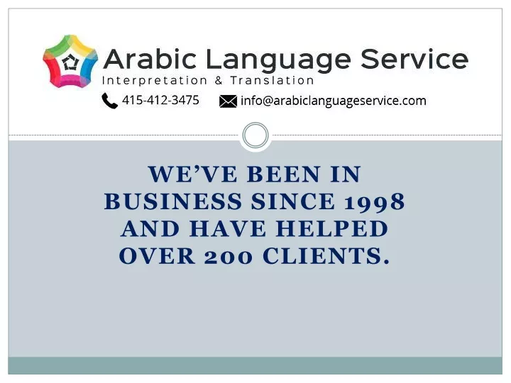 we ve been in business since 1998 and have helped over 200 clients