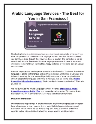 Best Arabic Interpretation Services in San Francisco, CA