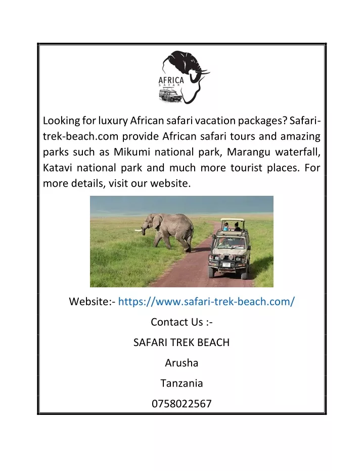 looking for luxury african safari vacation
