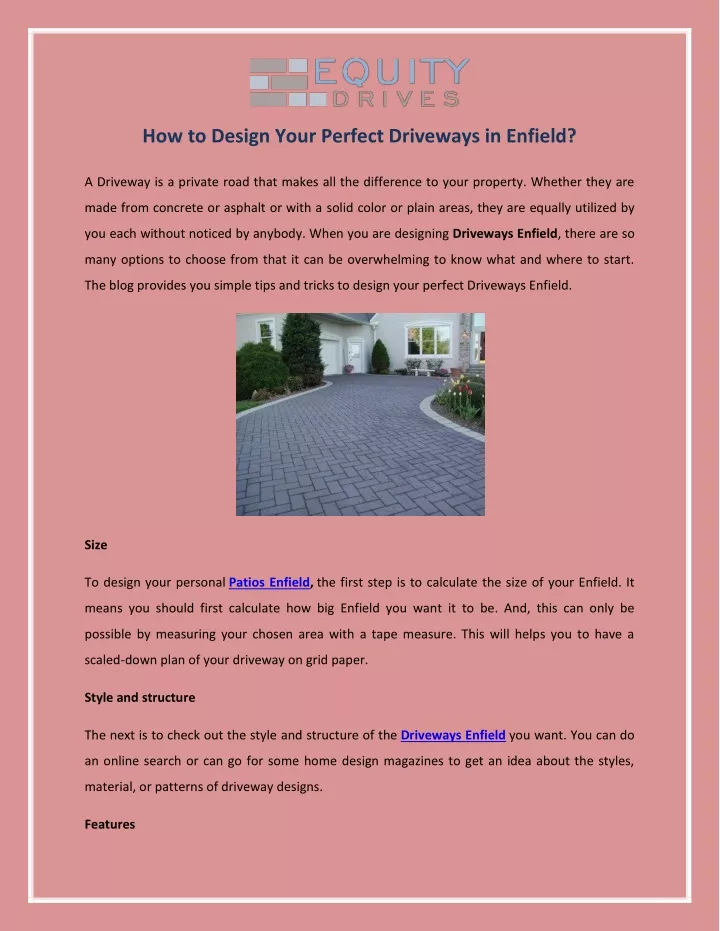 how to design your perfect driveways in enfield