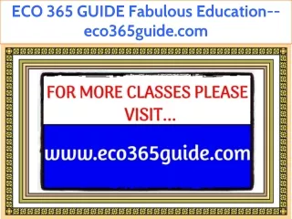 ECO 365 GUIDE Fabulous Teaching--eco365guide.com