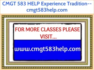 CMGT 583 HELP Fabulous Teaching--cmgt583help.com