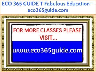 ECO 365 GUIDE Fabulous Teaching--eco365guide.com