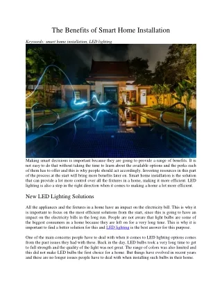the benefits of smart home installation