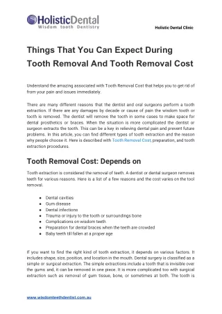 Things That You Can Expect During Tooth Removal And Tooth Removal Cost