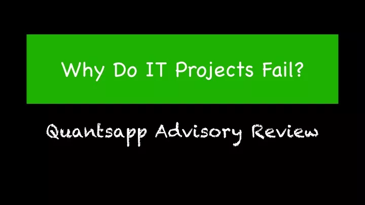 why do it projects fail