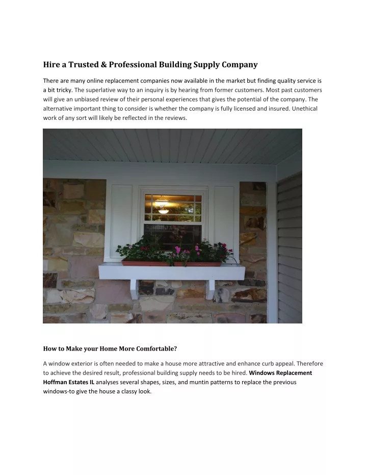 hire a trusted professional building supply