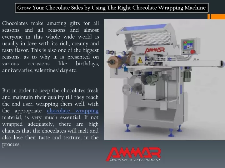grow your chocolate sales by using the right