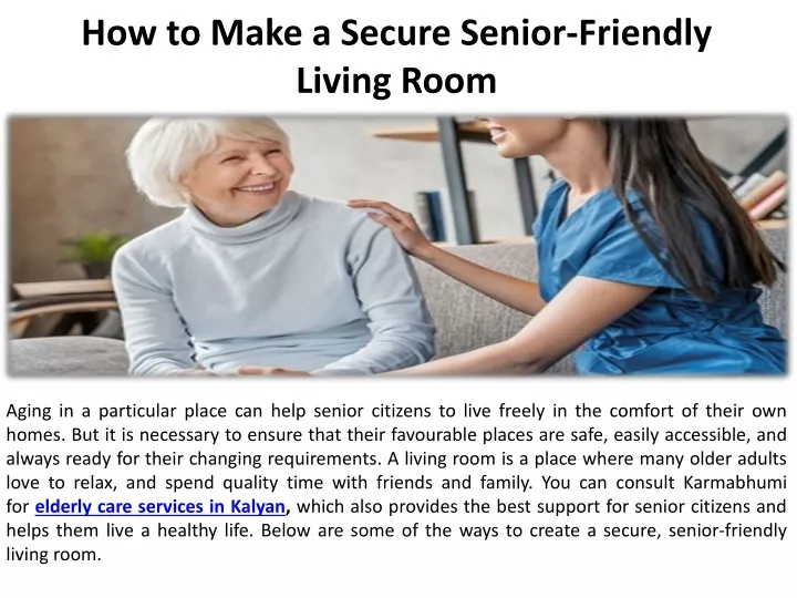 how to make a secure senior friendly living room