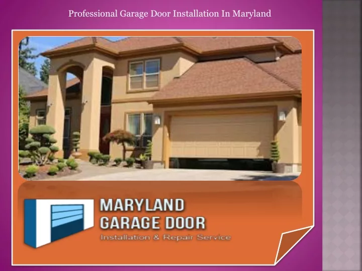 professional garage door installation in maryland