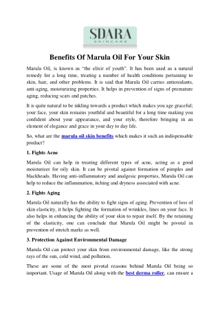Benefits Of Marula Oil For Your Skin