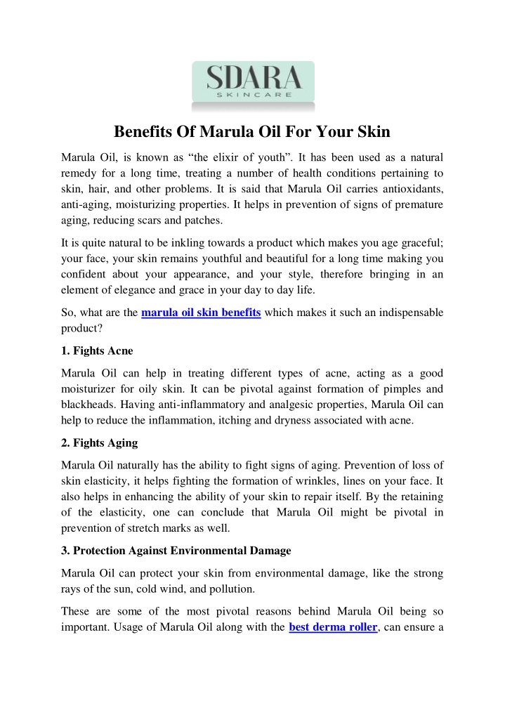 benefits of marula oil for your skin