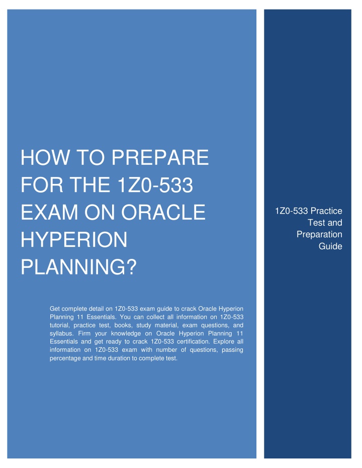 how to prepare for the 1z0 533 exam on oracle