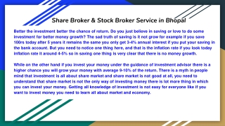 Share Broker & Stock Broker Service in Bhopal