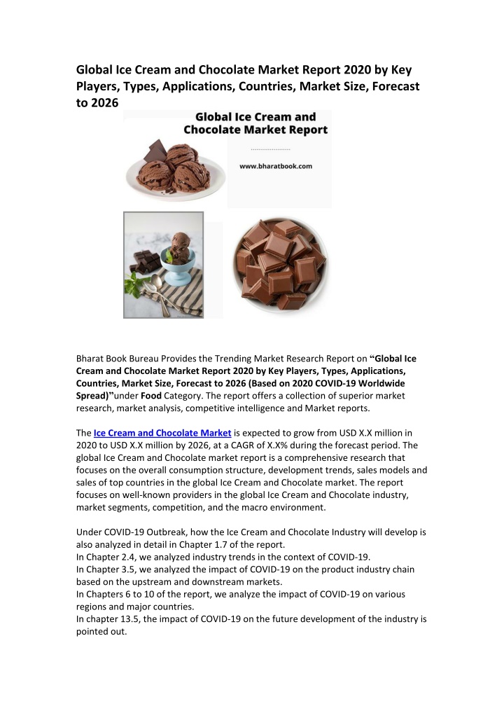 global ice cream and chocolate market report 2020