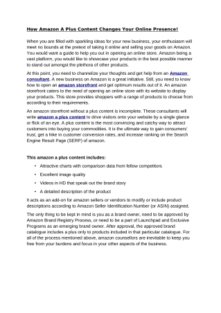 how amazon a plus content changes your online