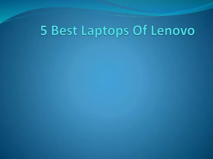 5 best laptops of lenovo