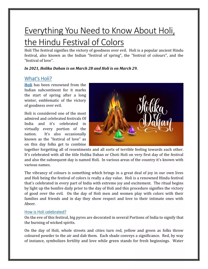 everything you need to know about holi the hindu