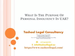 What Is The Purpose Of Personal Insolvency In UAE?