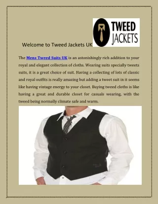 Mens Tweed Suits UK