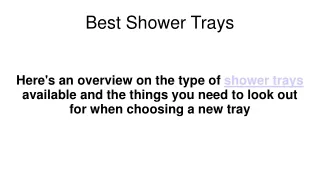 Best Shower Trays