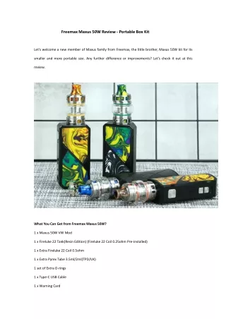 freemax maxus 50w review portable box kit