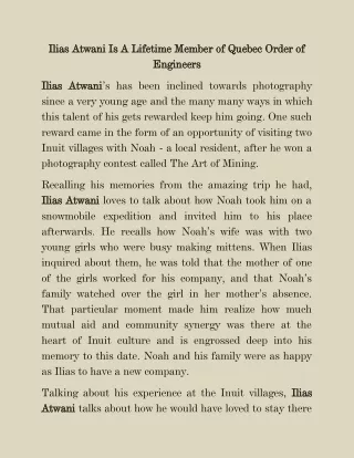ilias atwani ilias atwani is a lifetime member