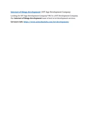 internet of things development