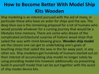 how to become better with model ship kits wooden