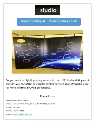 Digital printing uk | Studioprinting.co.uk