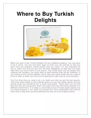 Buy Turkish Delights Online