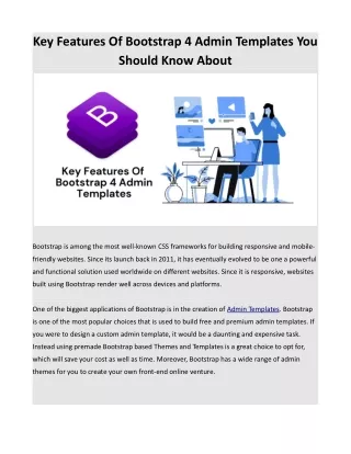 key features of bootstrap 4 admin templates