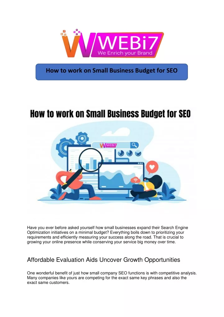 how to work on small business budget for seo